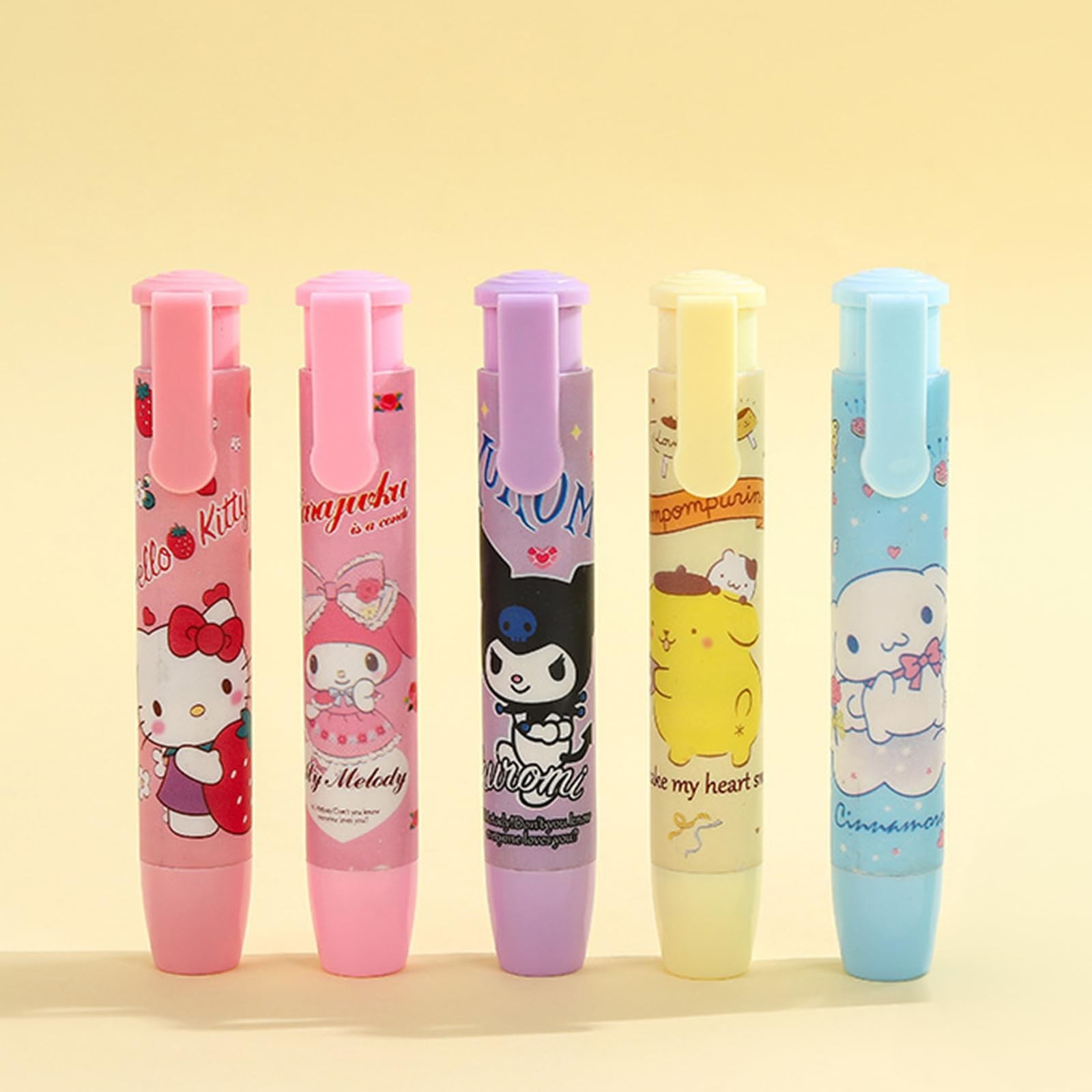 6 Pcs Mechanical Pencils with 5 Pcs Retractable Eraser, Cute Eraser Pencil, C…