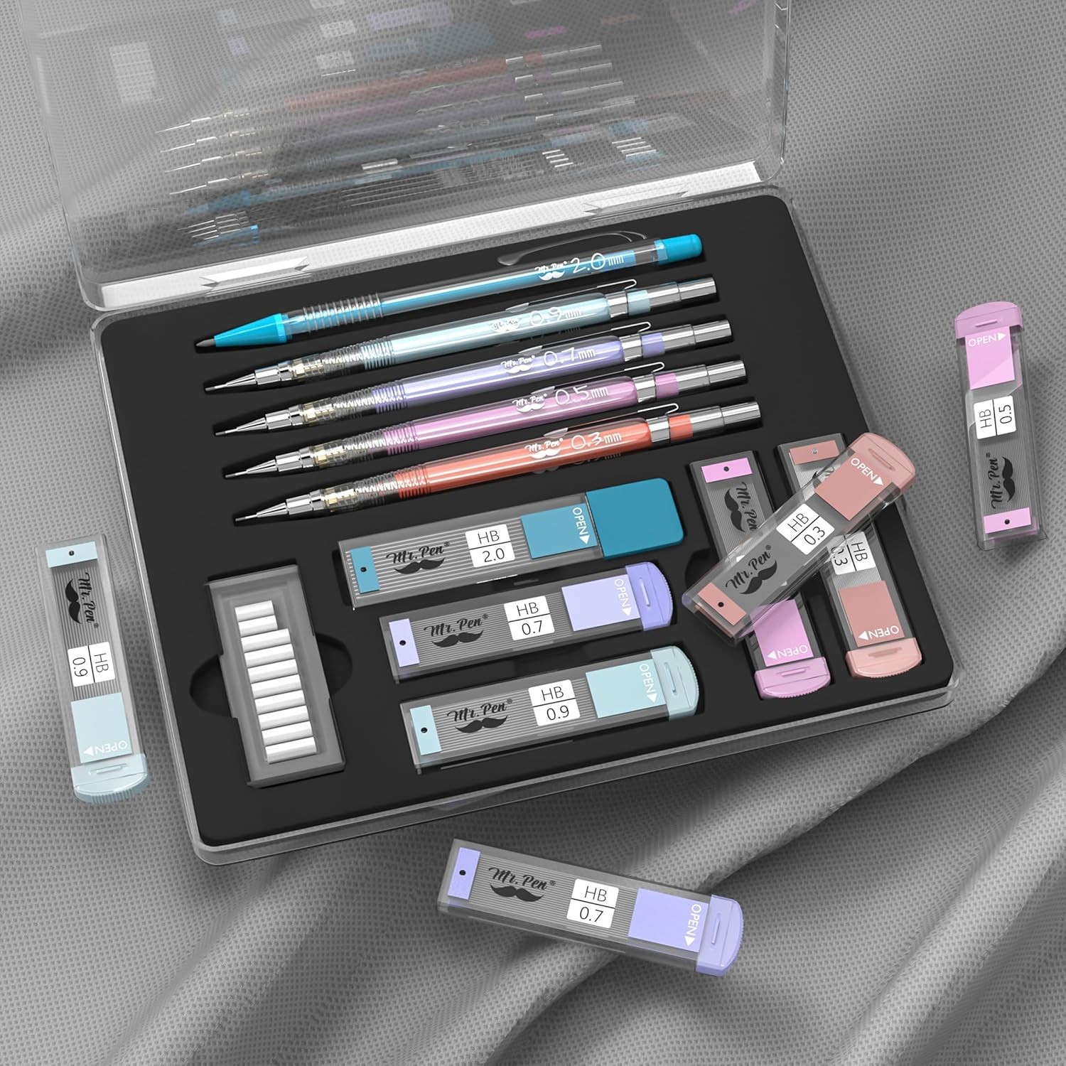 Mr. Pen- Pastel Mechanical Pencil Set, 5 Mechanical Pencils (0.3, 0.5, 0.7 | 0.9