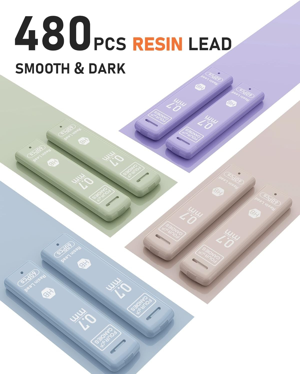 Cute Mechanical Pencil with , 4PCS 0.7Mm Pastel Fast Click Aesthetic Mechanical