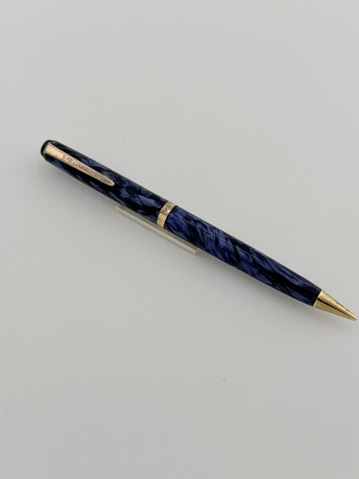 Vintage PARKETTE Made By Parker Mechanical Pencil Marble Blue Super Rare
