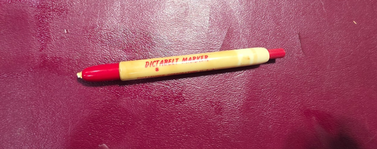 Vintage Listo Dictabelt Porcelain China Glass Marker Pen Pencil