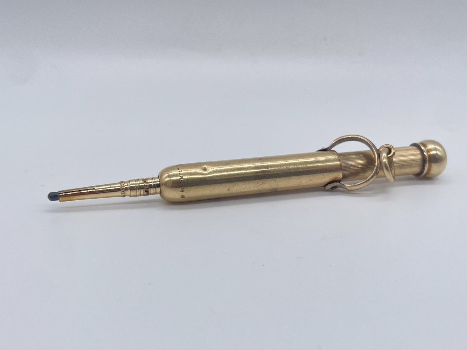 Antique W S Hicks NY 10k Yellow Gold Plate Propelling Chatelaine Pencil Works