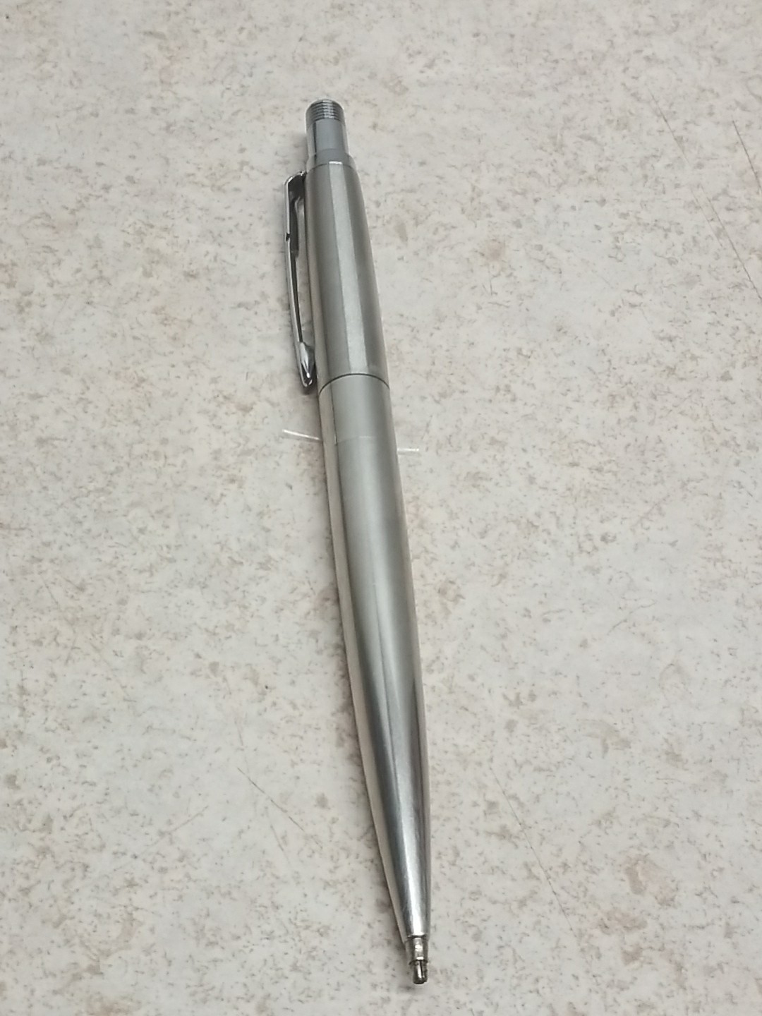 VINTAGE PARKER BRUSHED STEEL BALLPOINT MECHANICAL Med Lead PENCIL USA