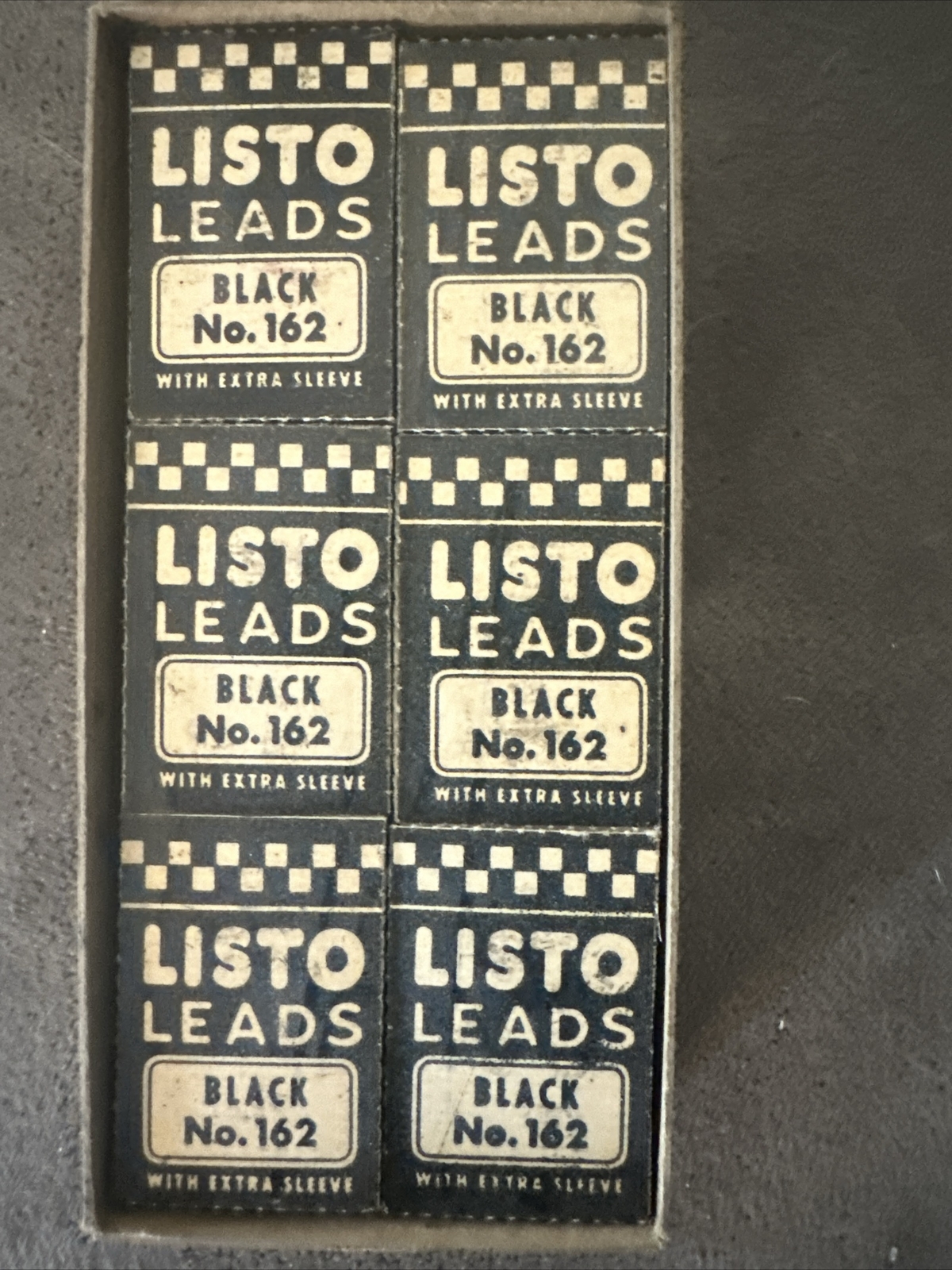 Vintage LISTO Pencil Corp. Black No. 162 Marking Lead for No. 1620 In Box