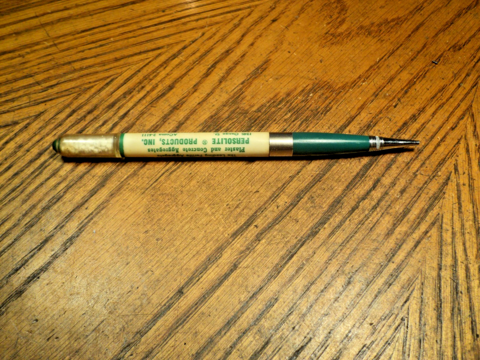 Vintage Mechanical Pencil Permalite Clear Top 6-1/18″ Long Unbranded Cracked