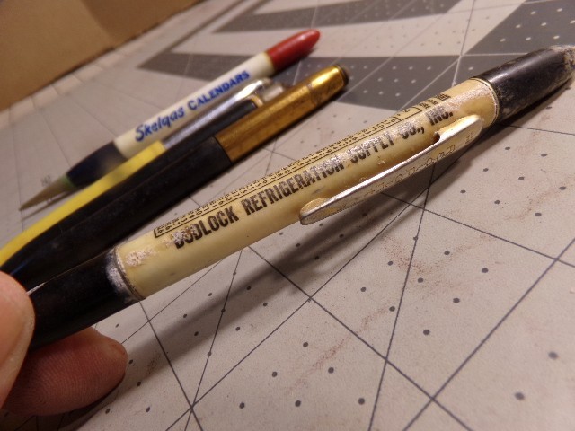 5 Vintage Advertising Mechanical Pencils. 2 Colson, 3 Redipoint.