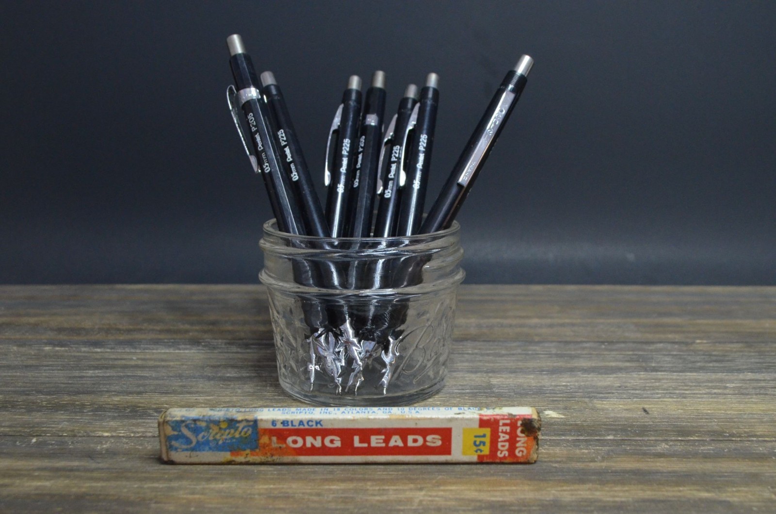 Vintage Pentel Mechanical Pencil Lot 225 205 Japan with (3) Pieces Scripto Lead