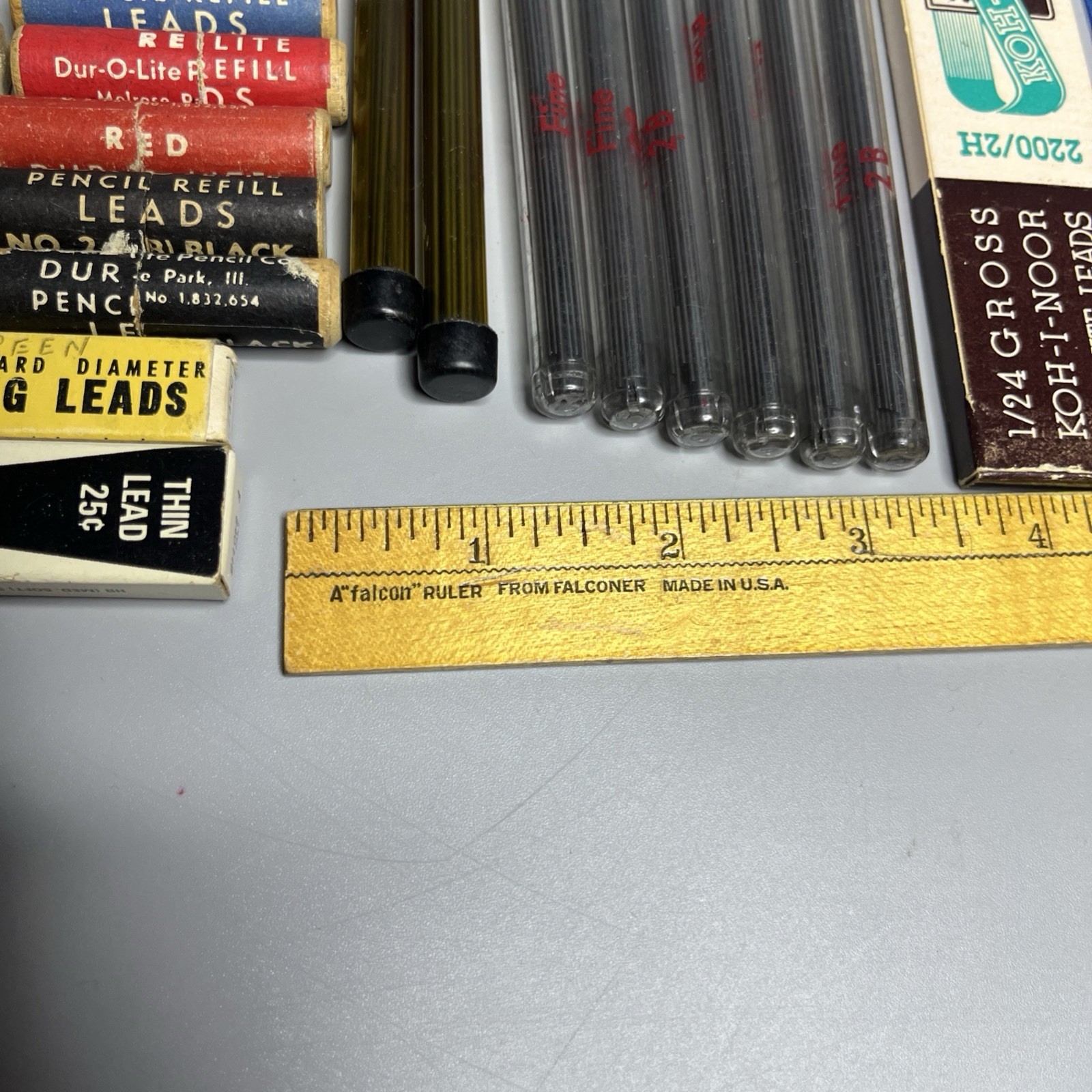 Lot of Vintage Drawing Art Leads Brushes Berol Faber Falcon Ruler Scripto Diana