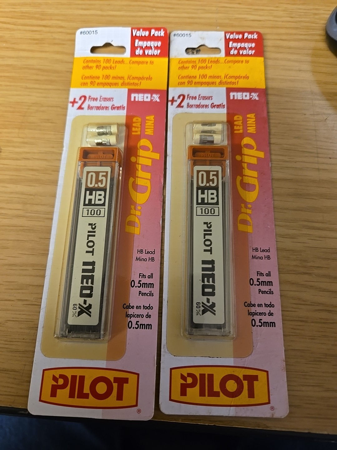2 Pk Pilot Dr. GRIP Mechanical Pencil Lead 100 Pk Pack Plus Erasers NEW 60015