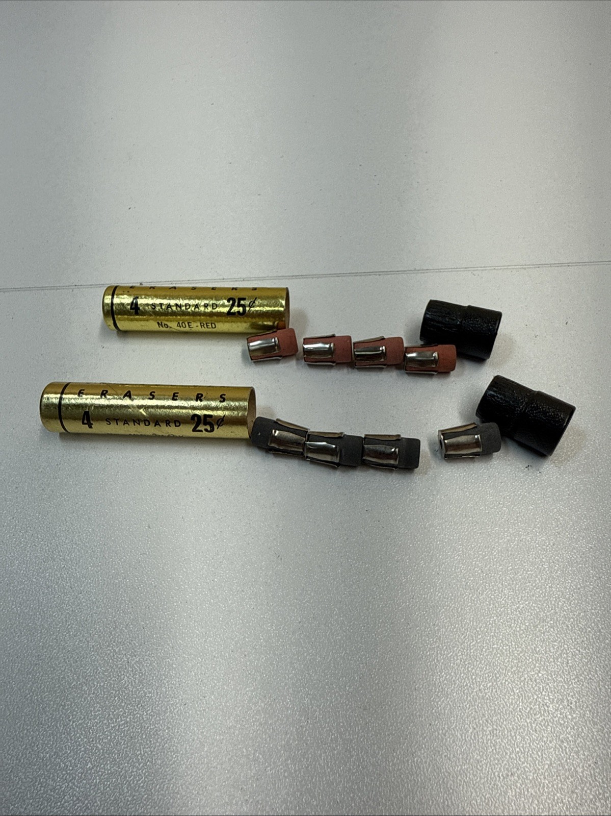 VINTAGE AUTOPOINT Mechanical Pencil ERASERS ~ 2 TUBES – #40E Red and #40B Black