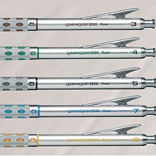Pentel Graph Gear 1000 Mechanical Drafting Pencil 0.9mm PG1019 Silver Japan NEW