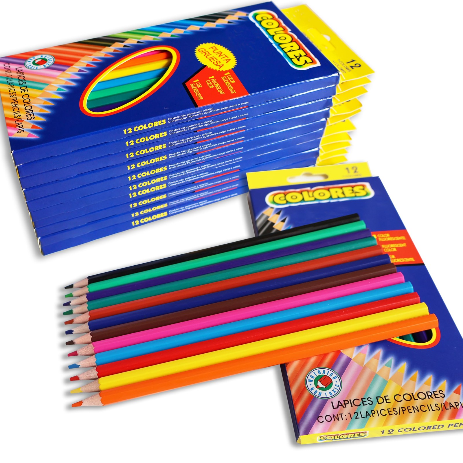 120 Count Colored Pencils, 10 Packs Color 12 (Pack of 10), 12 Colors