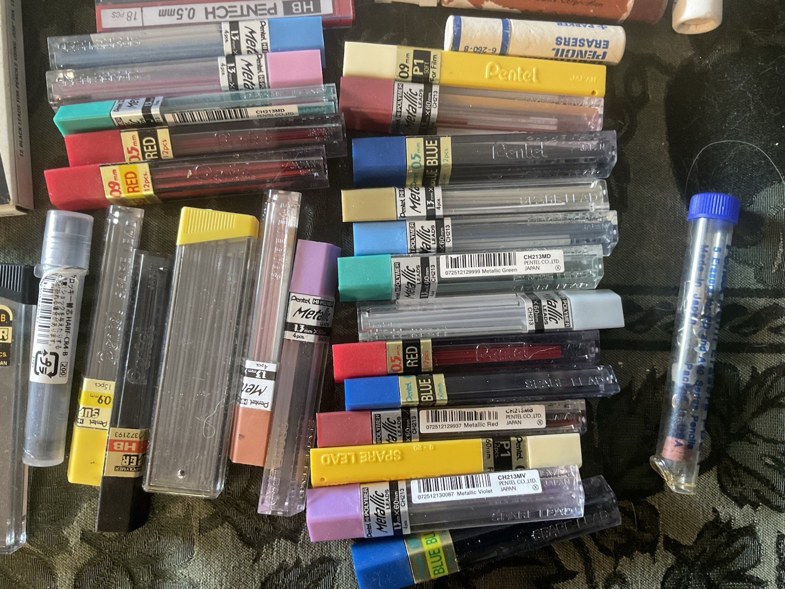 Vintage huge lot mechanical pencil leads & erasers Scripto PENTEL