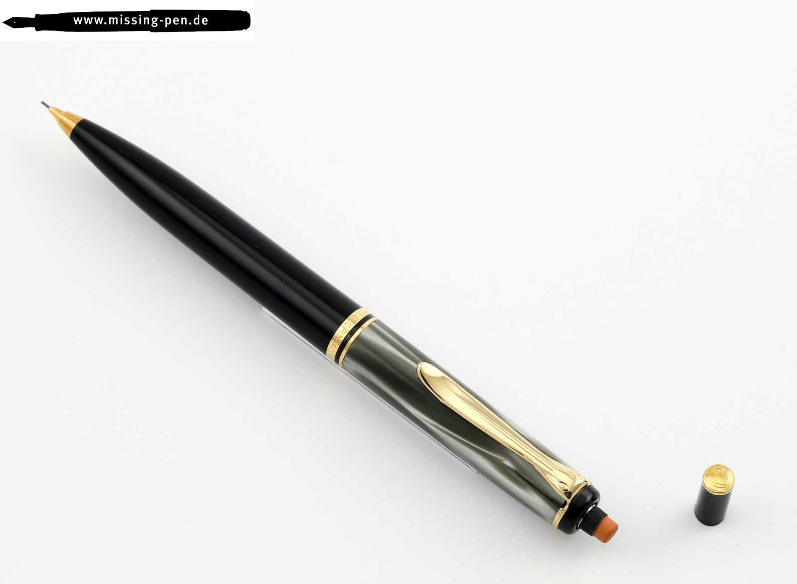 Pelikan Old Style Pencil (0.5 mm) D200 in Grey Marble & Black (gold cap)