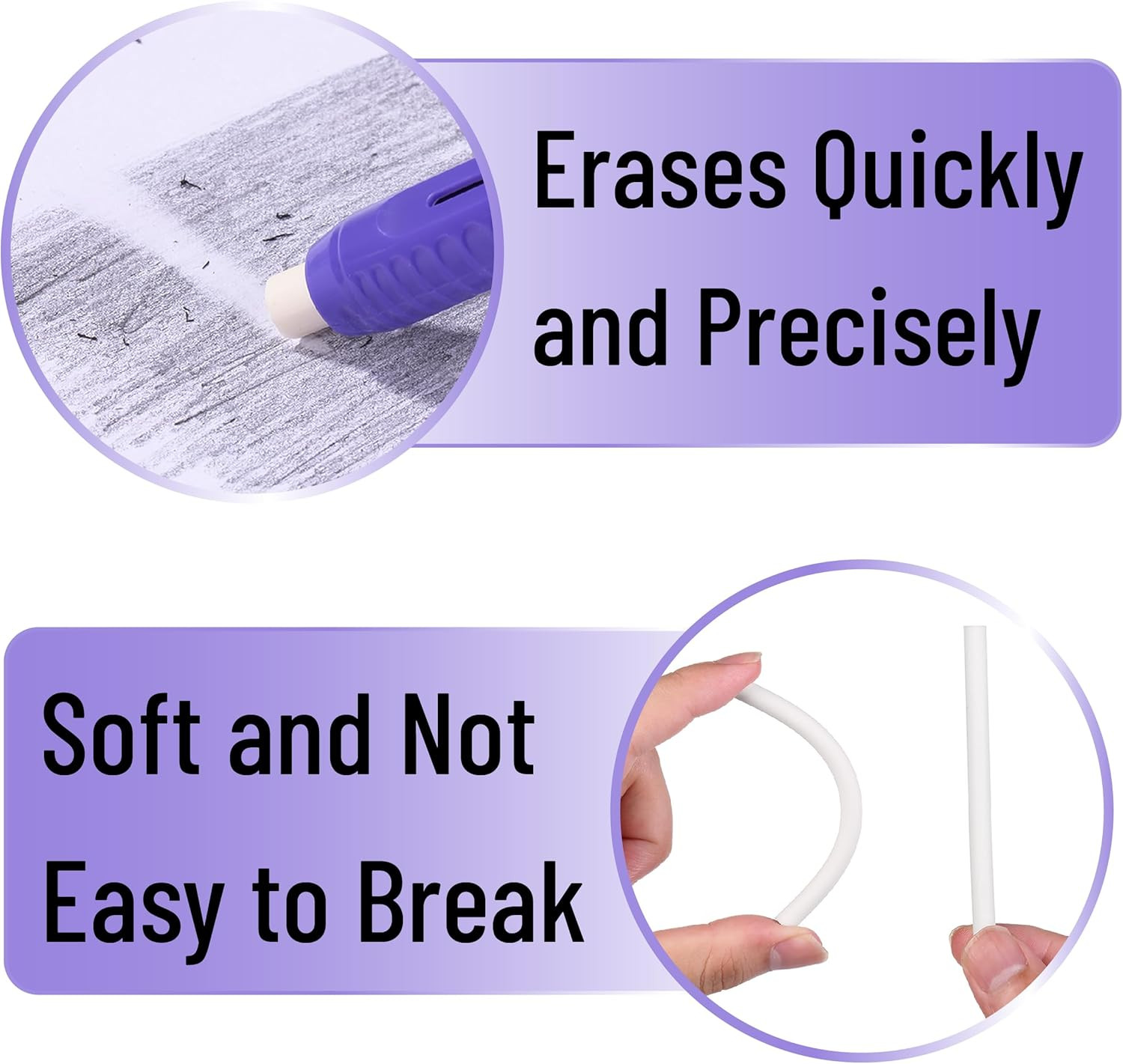 – Retractable Mechanical Eraser Pens, 6 Pack, Twilight Colors | Latex-Free Preci