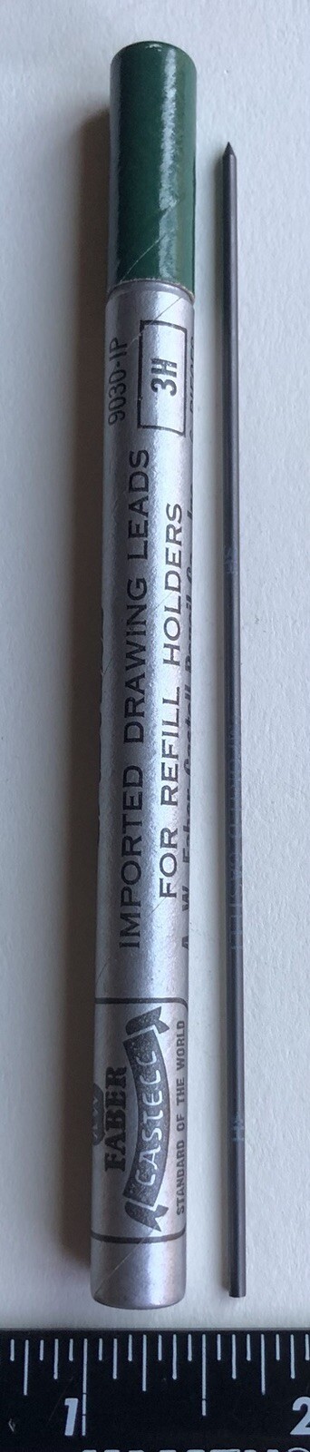 Vintage A. W. Faber Castell Drawing Lead 3H 2mm 6 Pack Tube Germany