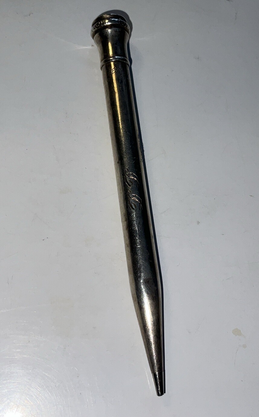 Vintage Wahl Eversharp Ring Top Floral Sterling Silver Mechanical Twist Pencil.