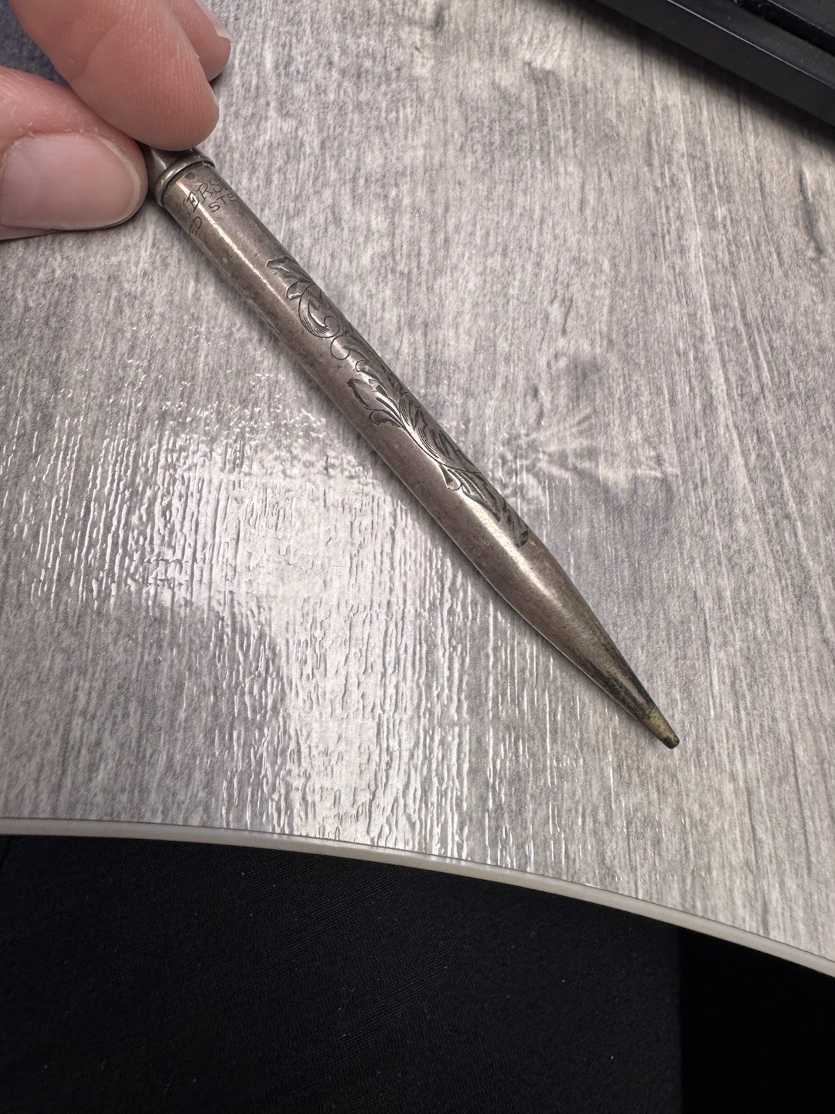 Antique Wahl Eversharp Floral Engraved Sterling Silver Mechanical Pencil Patina