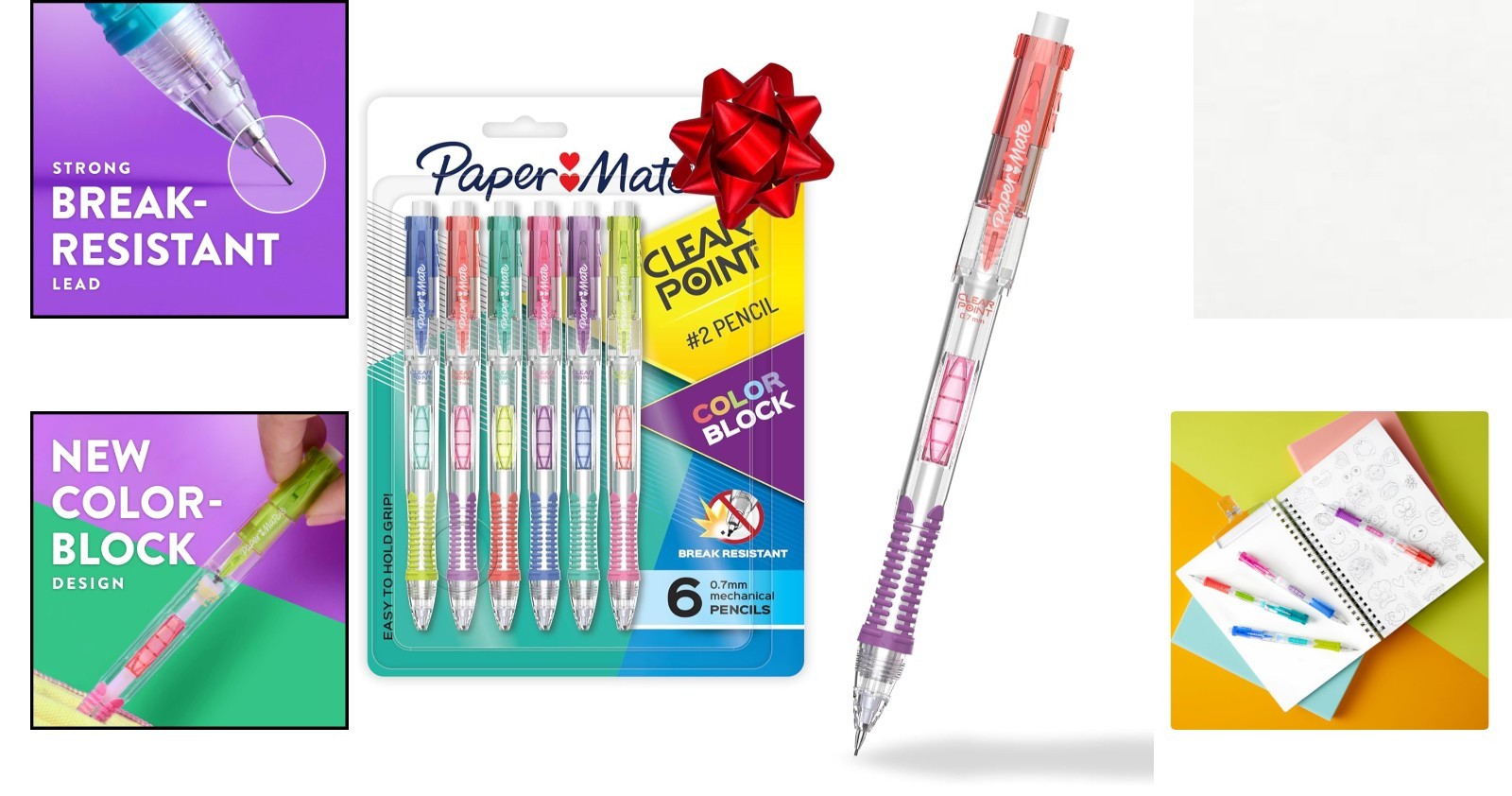 6-Piece Clearpoint Mechanical Pencils – Durable, Comfortable, and Stylish Design
