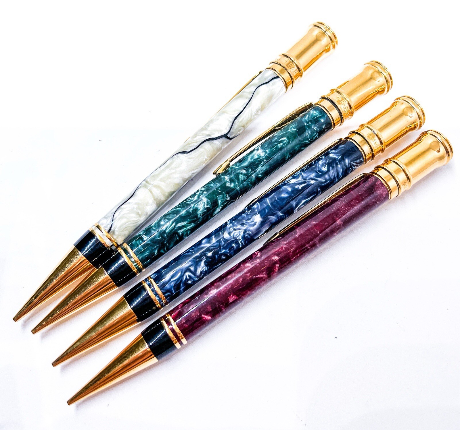 Mint 4pcs PARKER DUOFOLD MARBLE MAROON Green Blue Pearl White Mechanical Pencil