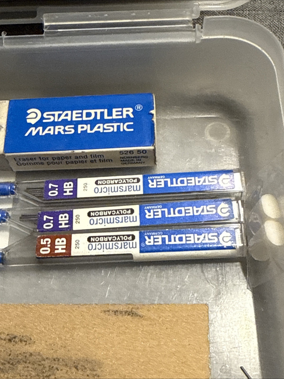 Staedtler Drafting Set Extras 18 Pcs Case Mechanical Pencils 03,05,07 Mars 780