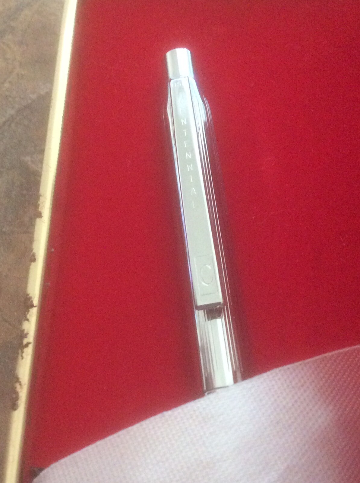 Vintage Centennial USA Mechanical Silver Tone With Lead Pencil Red Velvet Box