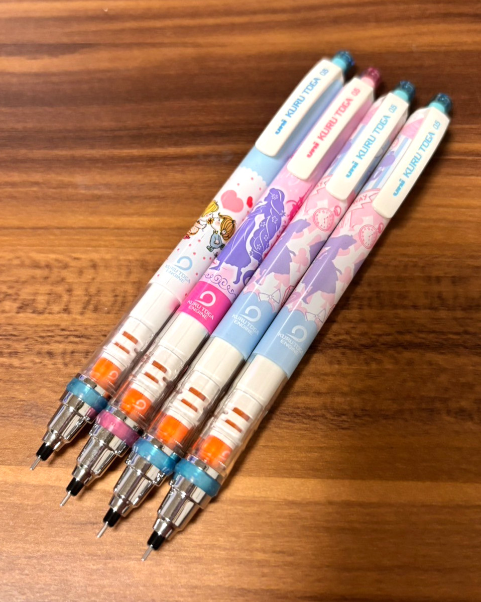 Kuru Toga 0.5mm Pencil Set 4 Disney Princess Ado Mizumori Sanrio Uni Japan Rare