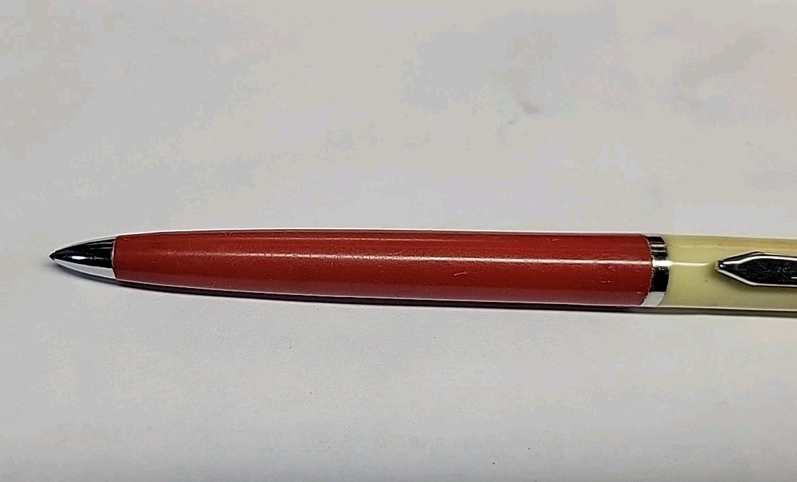 Vintage 1950’s Rite Point Roll Top Pencil/Pen Combination Rare RED & WHITE Color