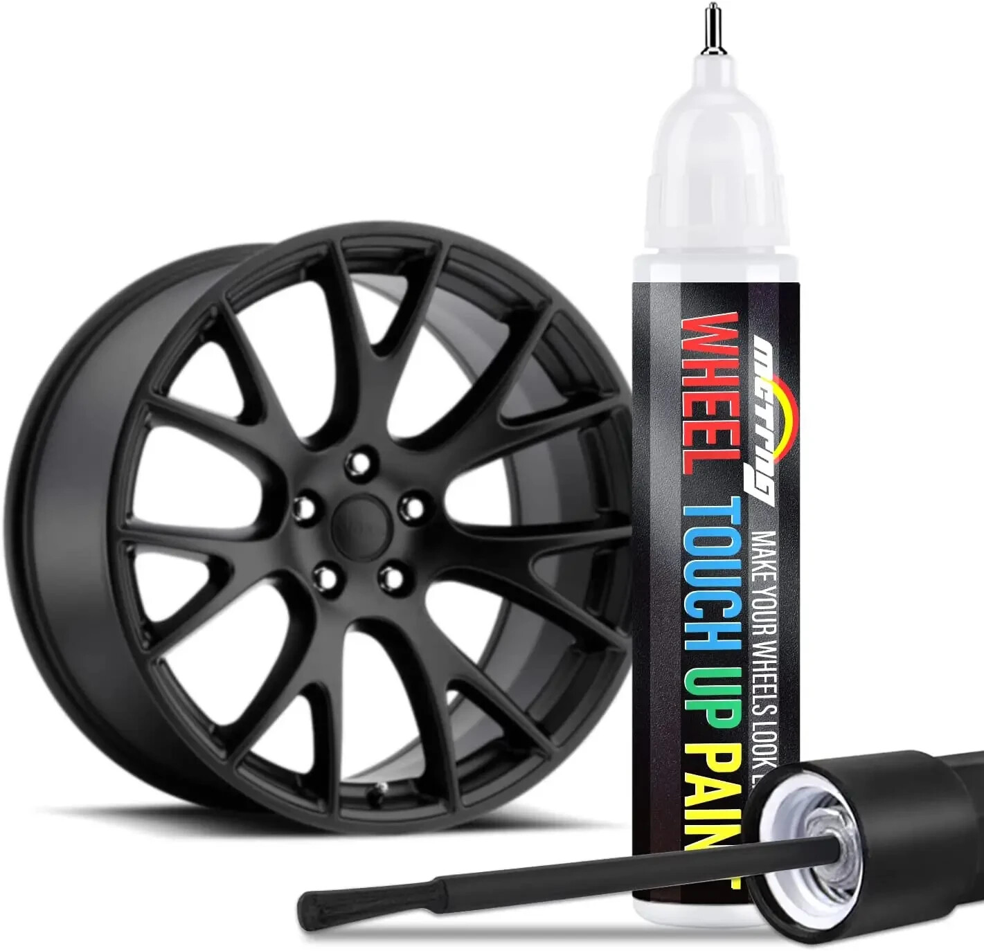 Black Rim Touch Up Paint, Effective Wheel Paint for Car Scratch Repair, Ideal