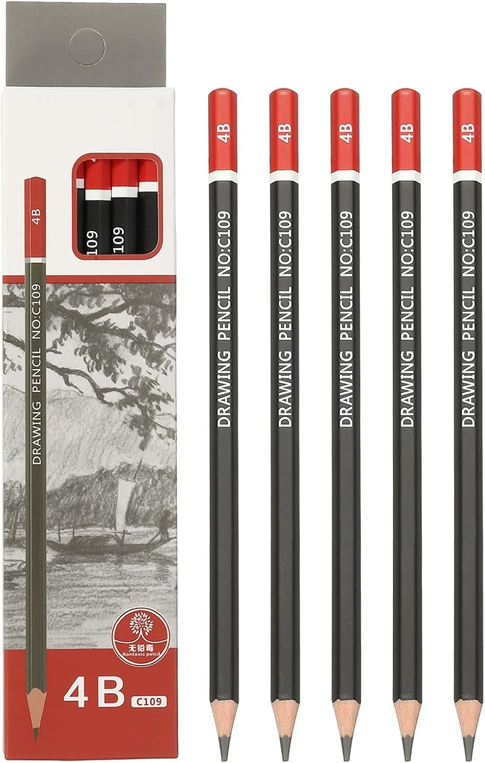 PATIKIL 4B Drawing Pencils for Sketching, 12PCS Sketch Drawing…