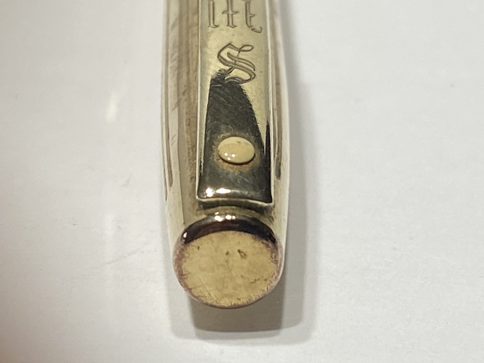 Sheaffer Gold Electroplated Casing White Dot Mechanical Pencil Personalized name
