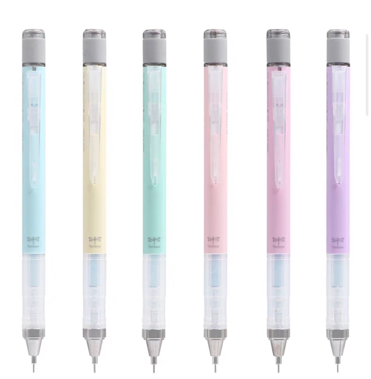 Lots Of Three Tombow mechanical pencils Pastel MONO Graph 0.5mm + Free Erasers