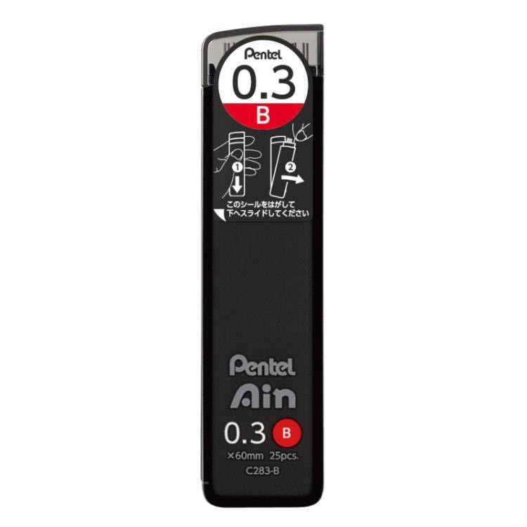 Pentel Ain Mechanical Pencil Lead 0.3 mm B,25 pieces,C283-B