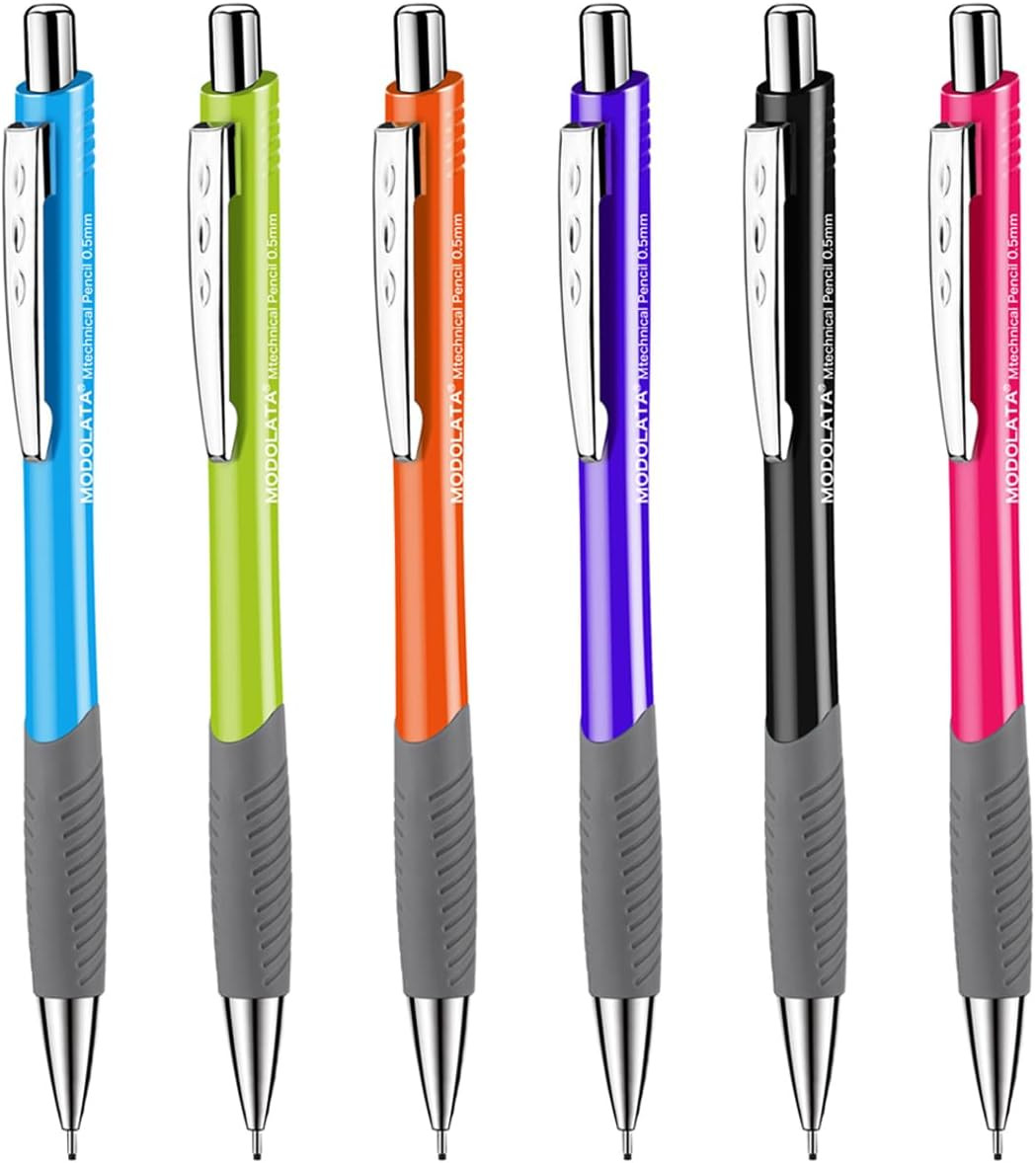 0.5MM Mechanical Pencil Set, 6 Pieces, Lead Pencils for Drawing, Sketching, Writ