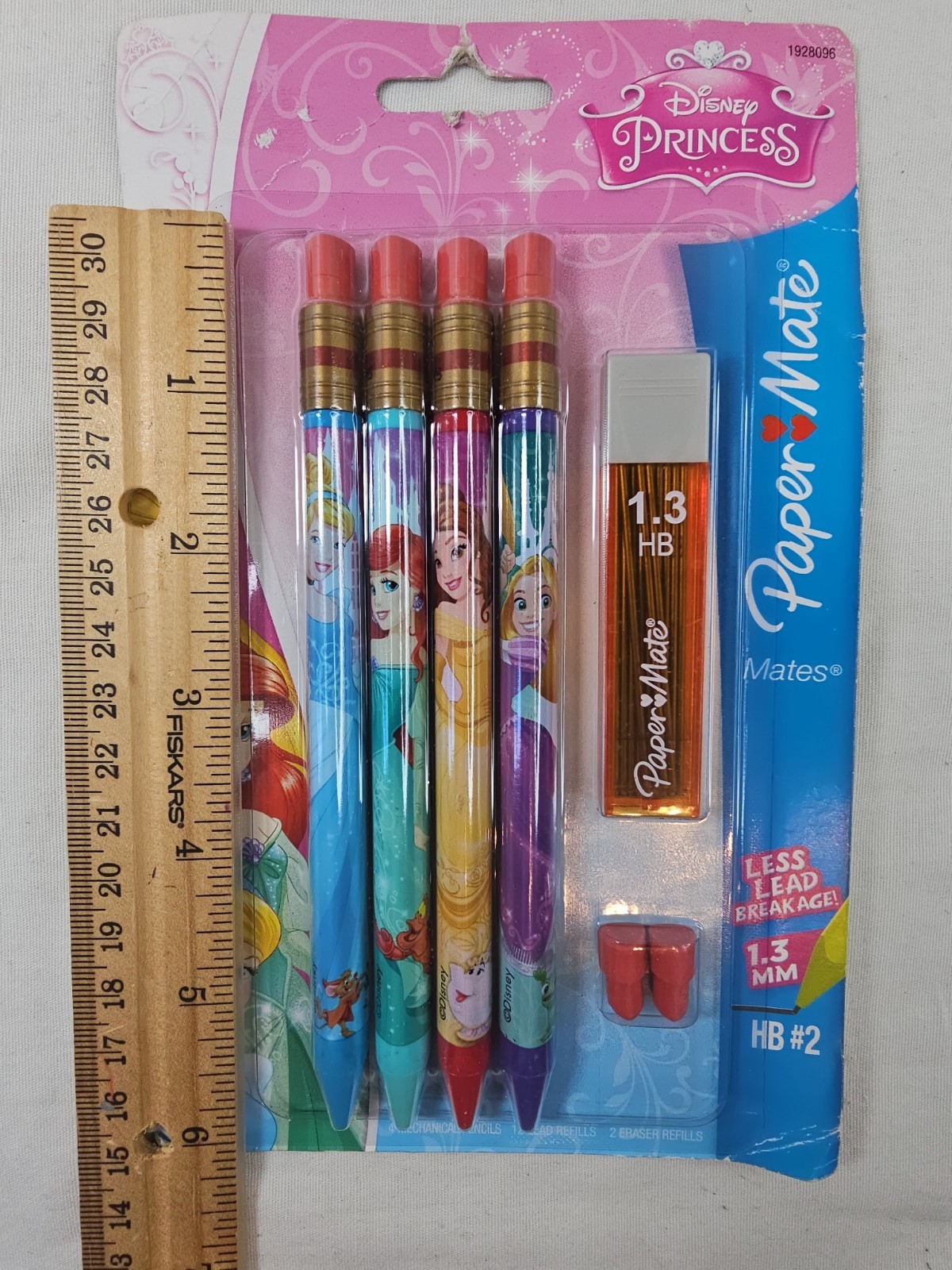 NEW Paper Mate Disney Princess Mechanical Pencil 4 Pack HB #2 Thick lead 1.3 MM