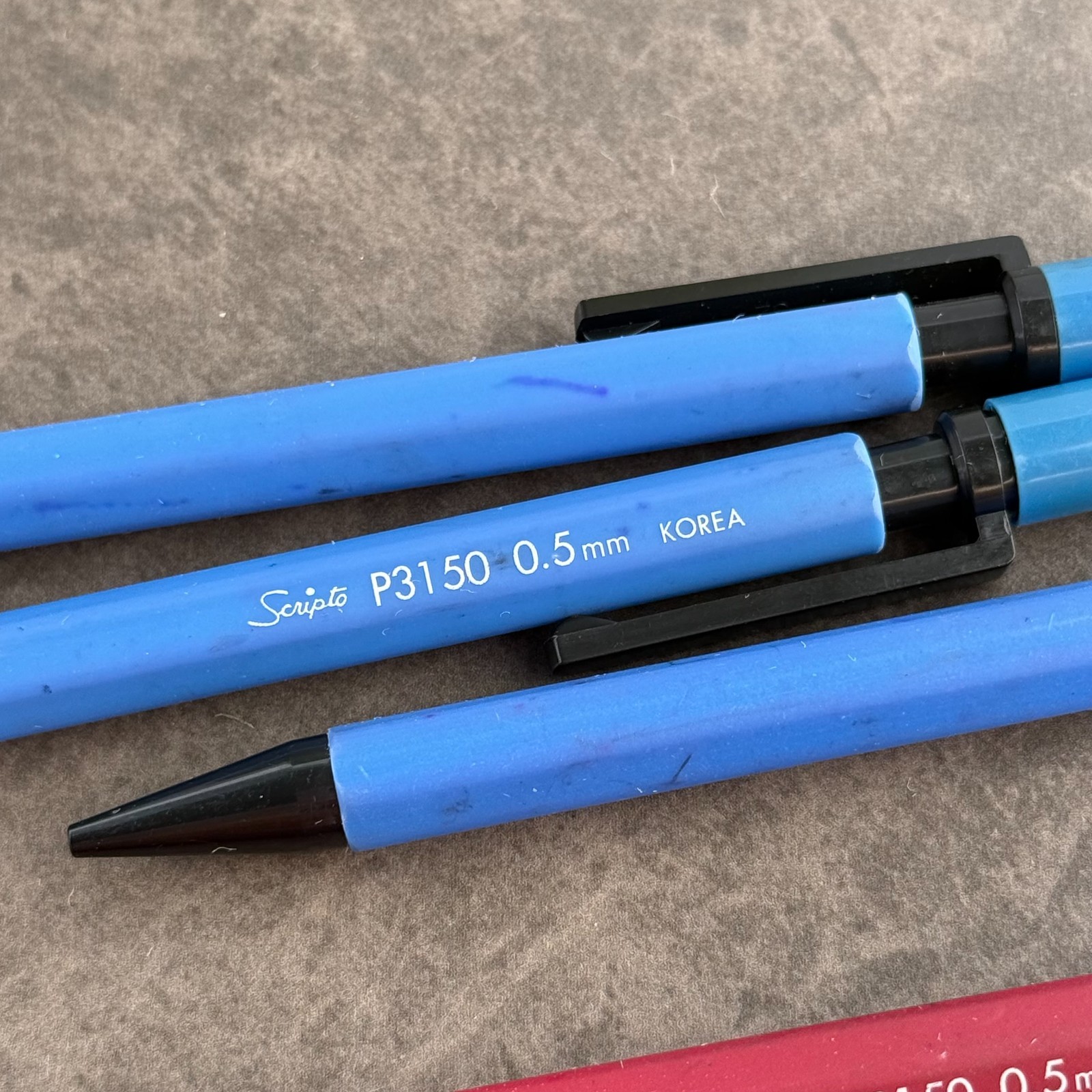 Scripto P3150 Mechanical Pencil Lot x6, Vintage Blue, Red, Black – 0.5mm Lead