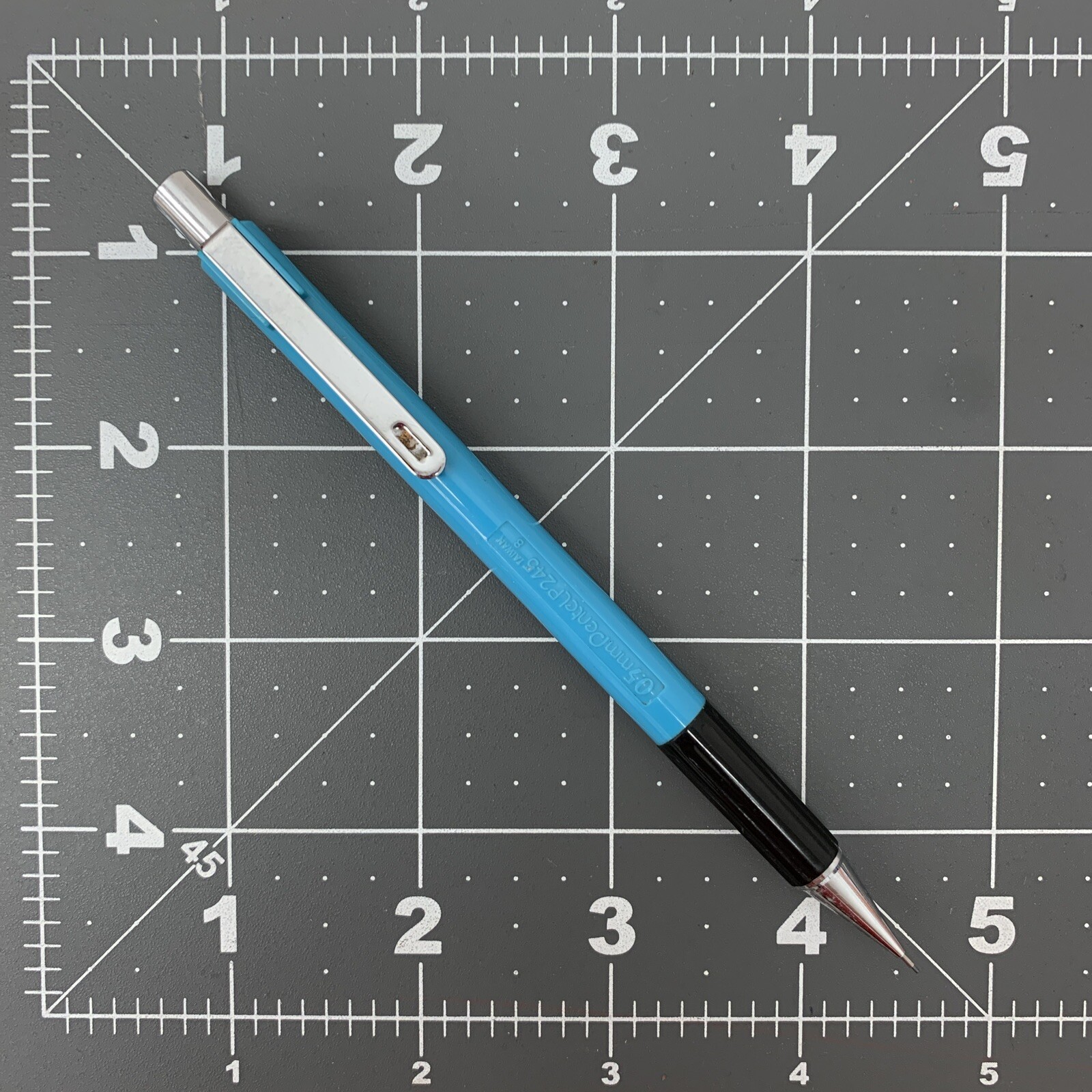 Vintage Pentel P245 Mechanical Pencil 0.5mm Light Blue Barrel RARE