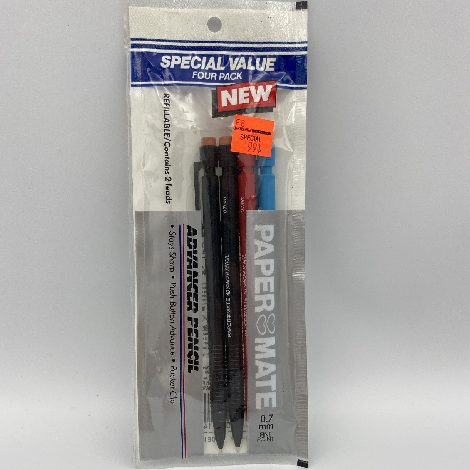 4-pack VINTAGE 1985 PAPER MATE ADVANCER PENCIL 0.7 MM FINE POINT Made In Japan
