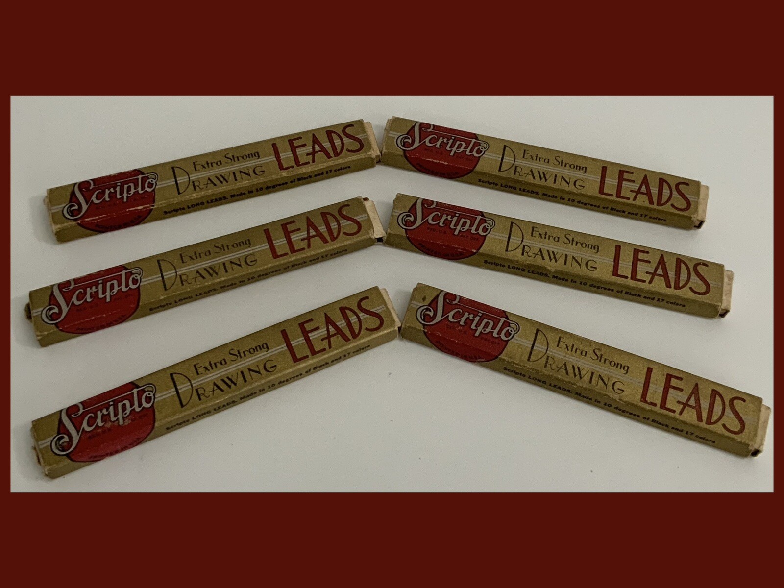 Vtg Scripto Extra Strong Drawing Leads #130/133 Red & Black – 6 Packs Read Desc!