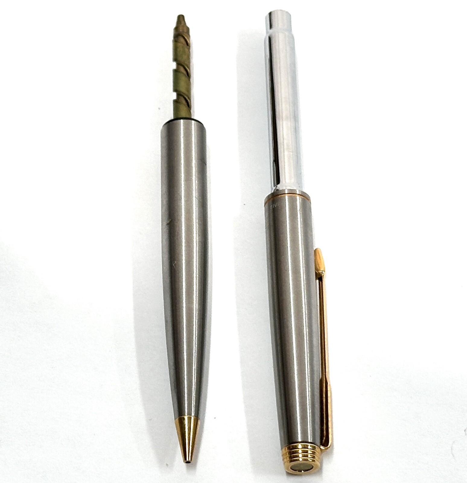 Vintage Parker 75 Made in USA Mechanical Pencil Stainless Steel with Gold Trim