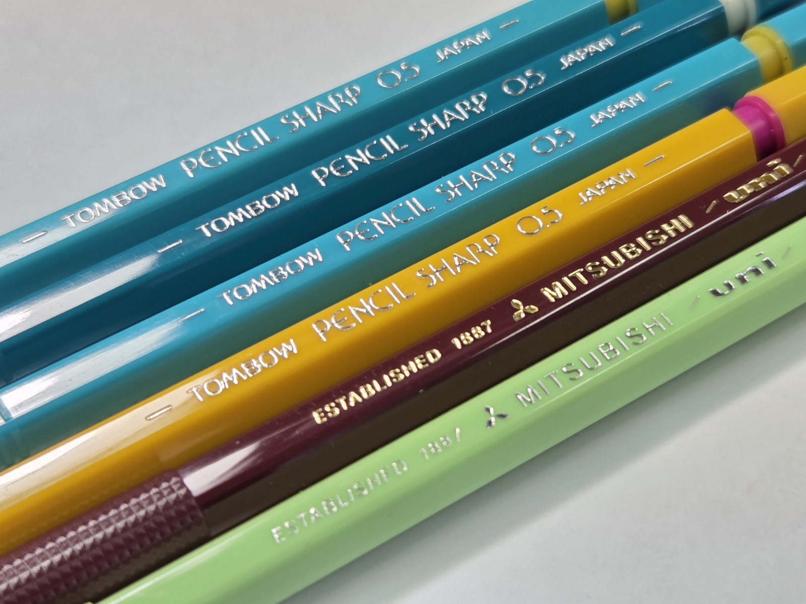 Tombow Pencil Sharp & Mitsubishi Uni Vintage mechanical pencil set of 6