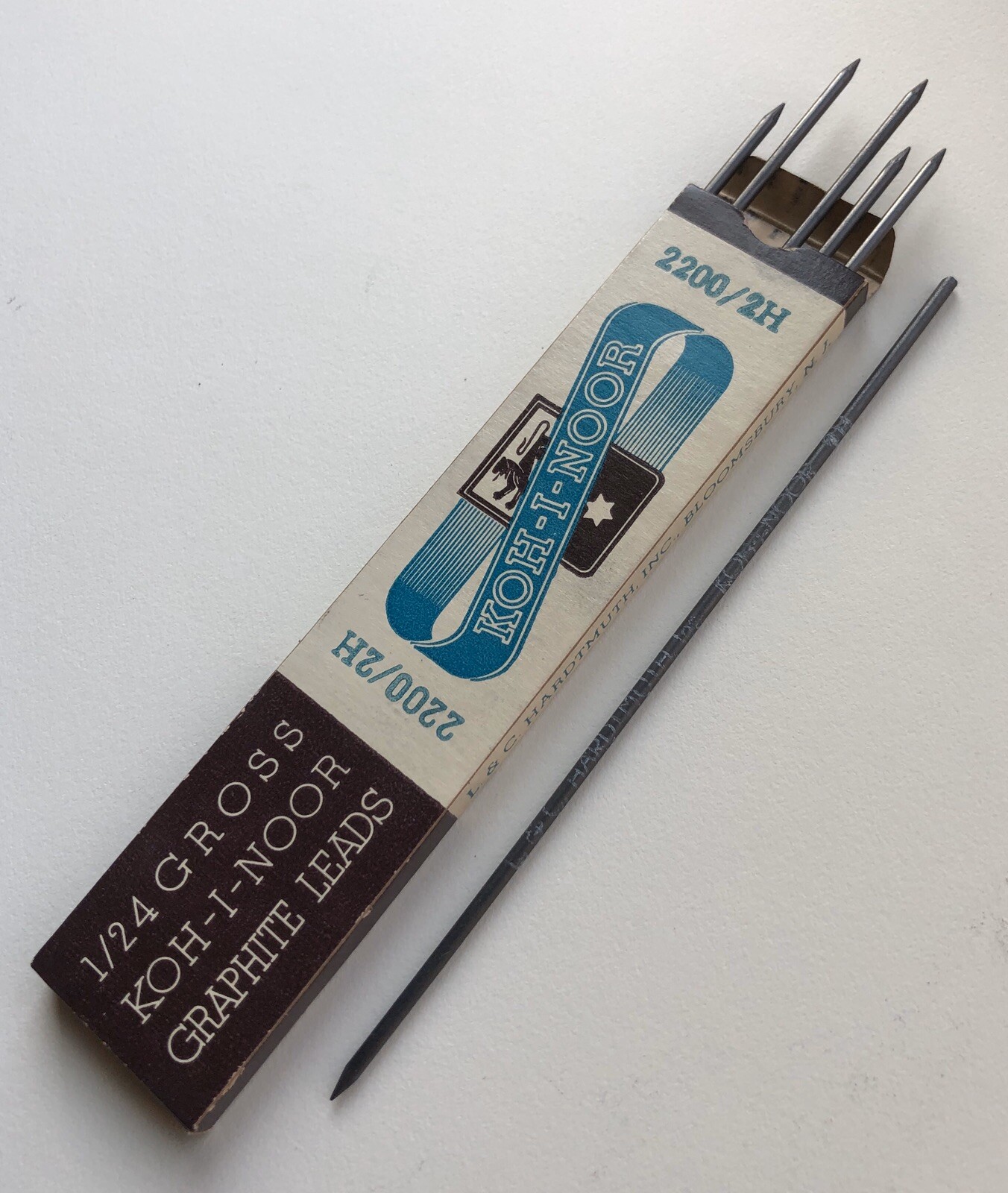 Vintage Koh-I-Noor Hardtmuth 2200 NOS 2mm 2H Drafting Lead 6 Pack Sleeve USA