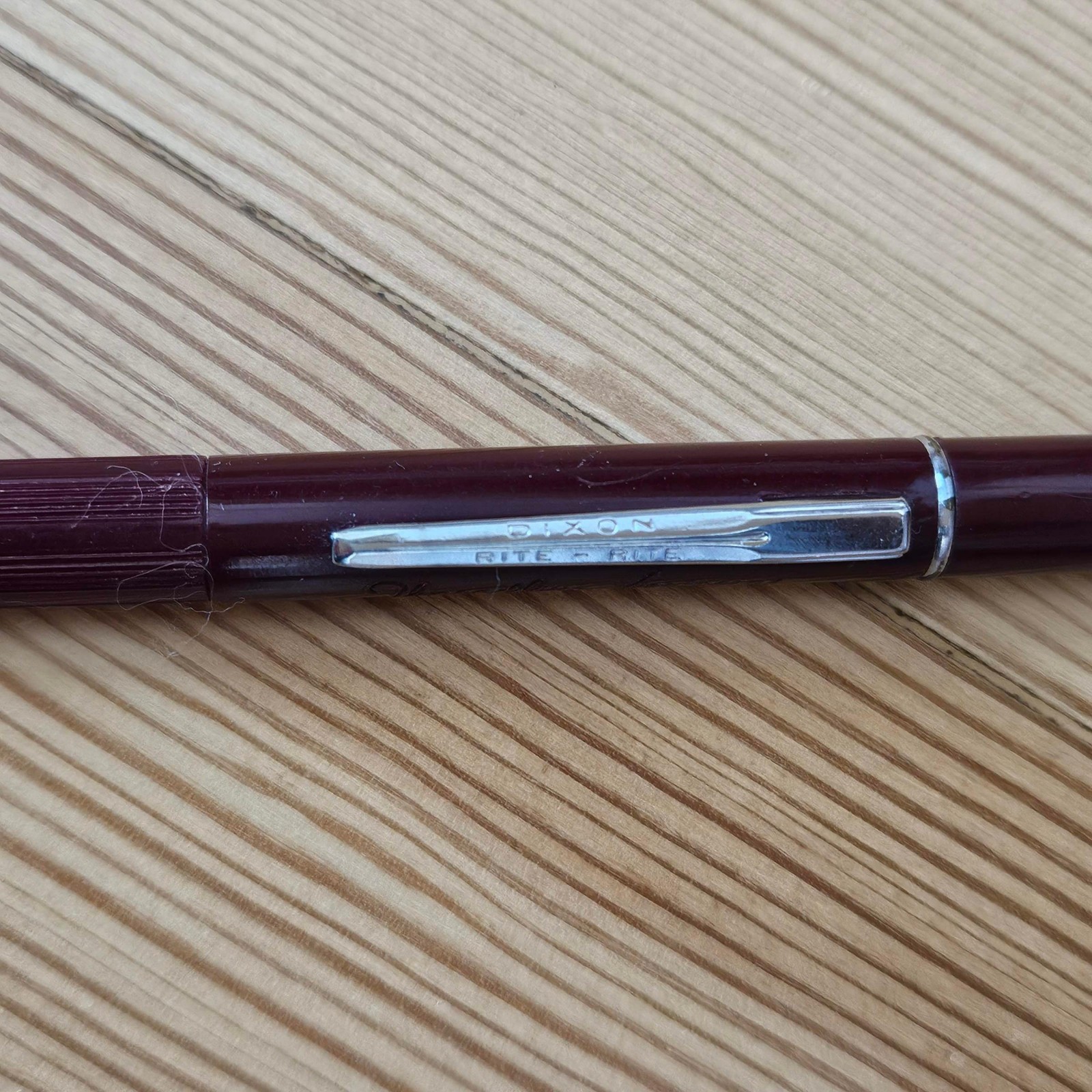 Vtg Dixon Rite-Rite Mechanical Pencil Burgundy Red Threadline Viewpoint Works