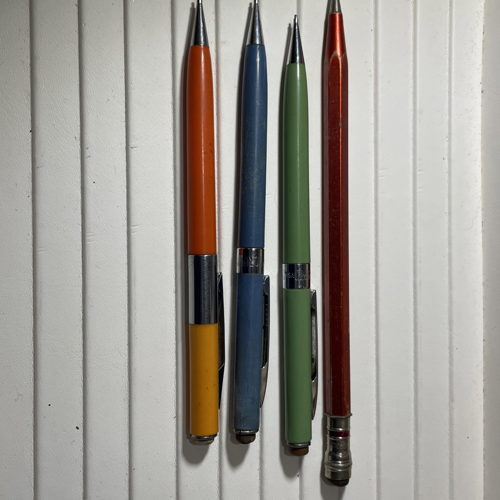 Vintage Scripto Mechanical Pencils Lot of 4 Multicolor 40s 50s 60s 70s