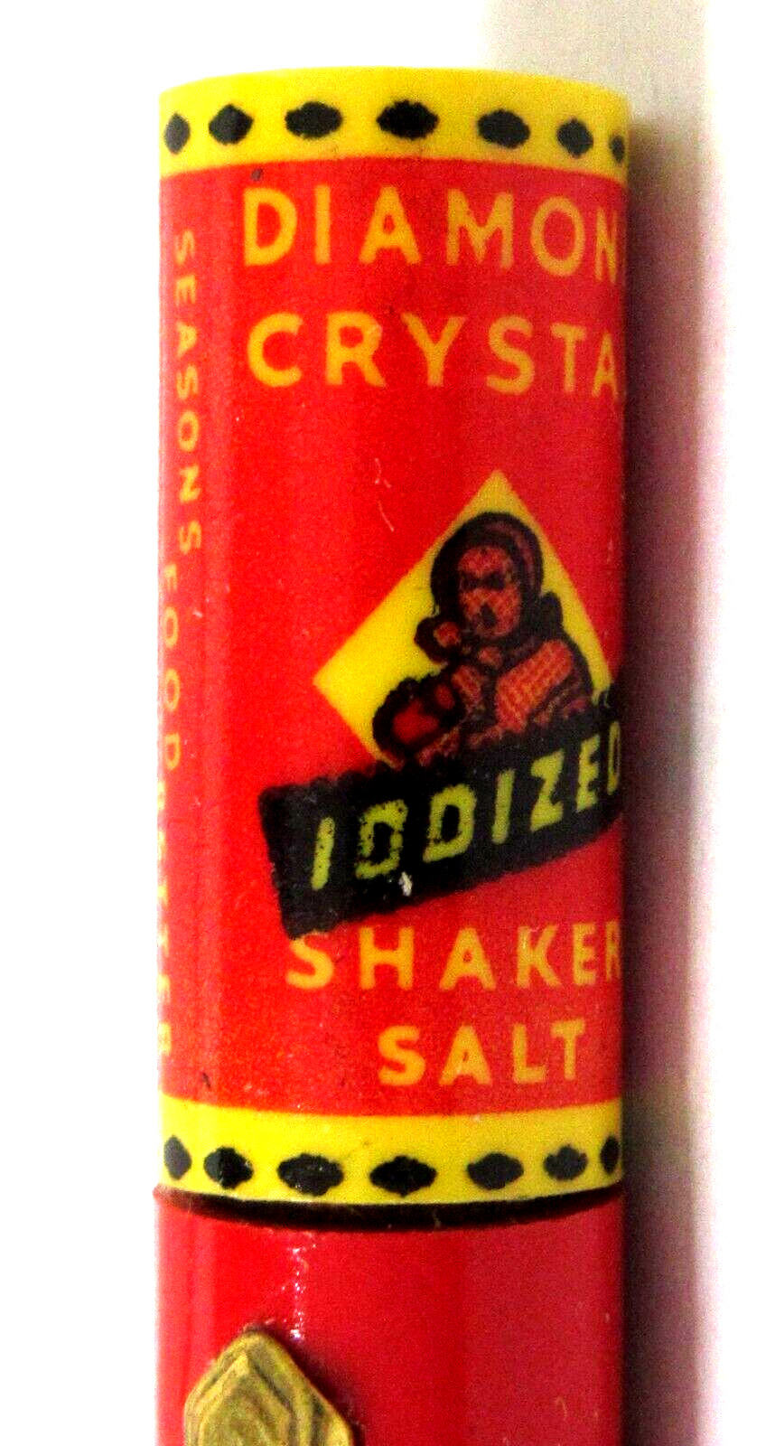 1930’s DIAMOND CRYTSTAL IODIZED SALT can top 5.25″ Mechanical Pencil working xz