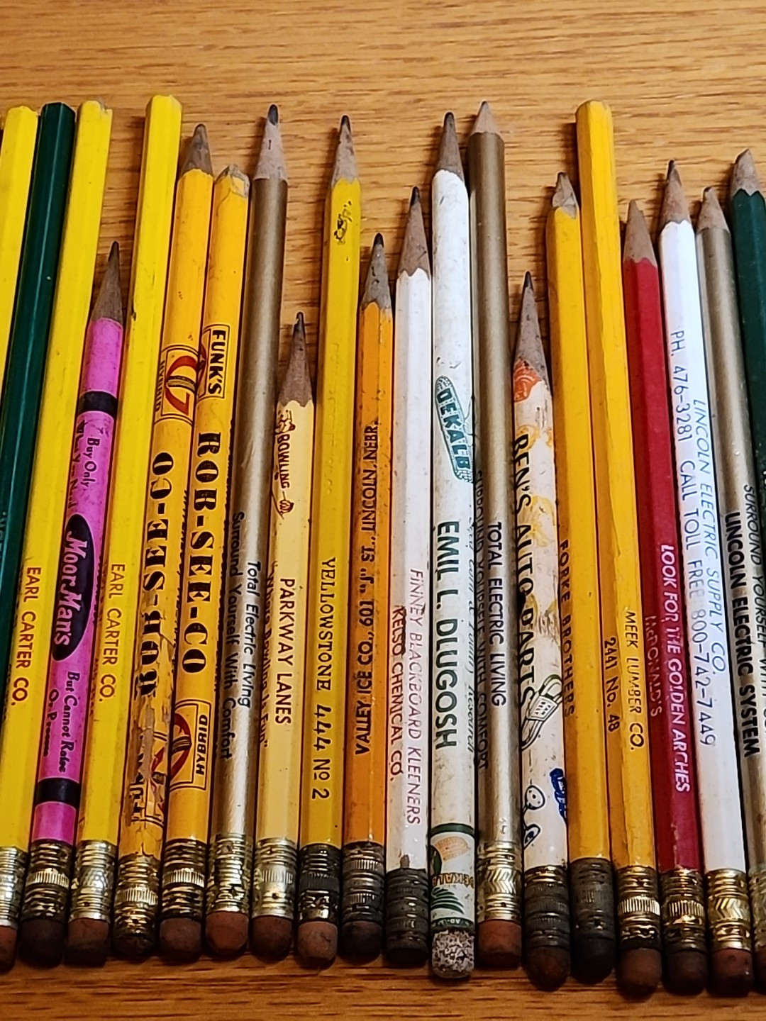 Vintage Lincoln Nebraska Mixed Advertising Pencil Lot