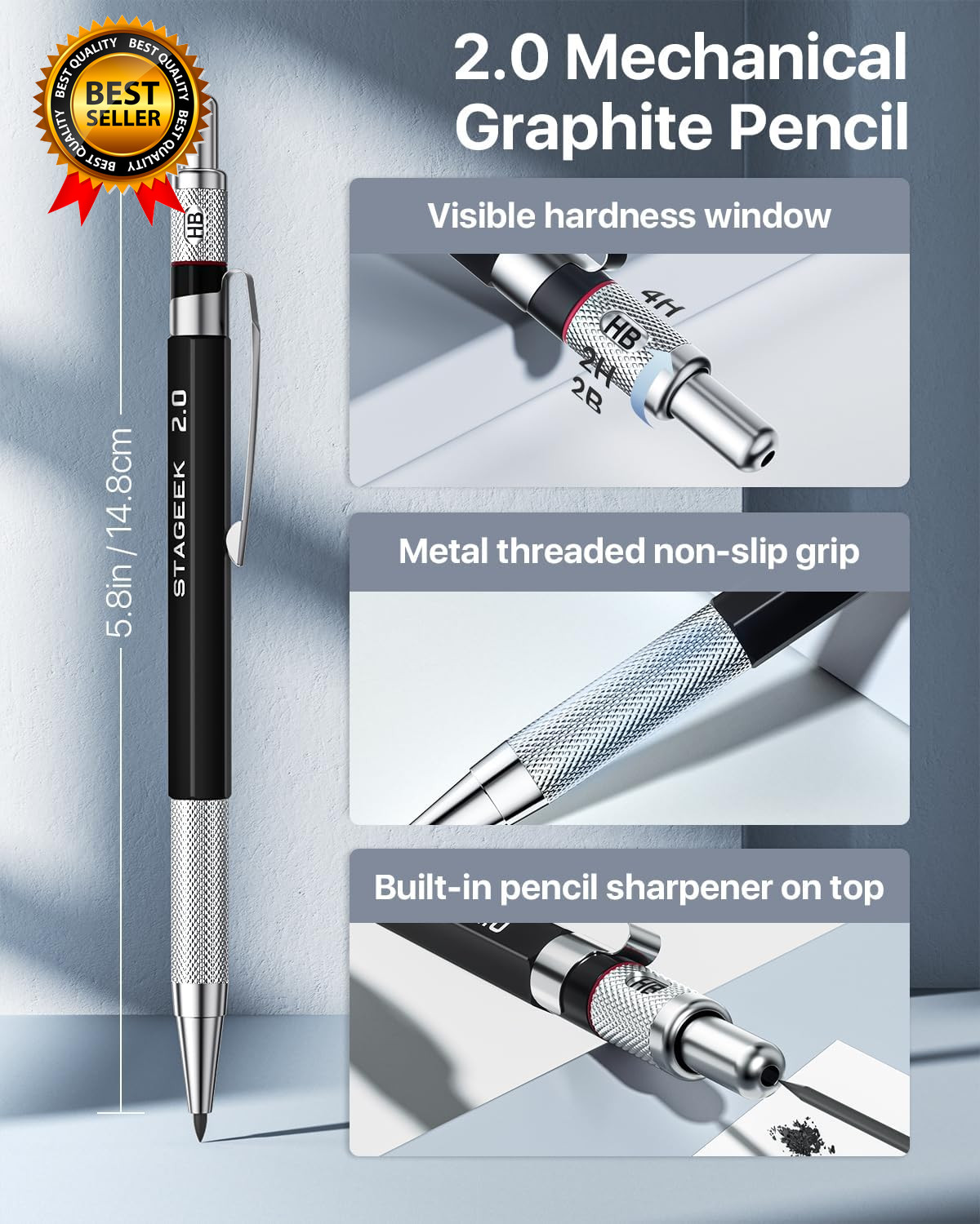 37PCS Art Mechanical Pencil Set Drafting Pencil 5 Sizes Mechanical Drawing