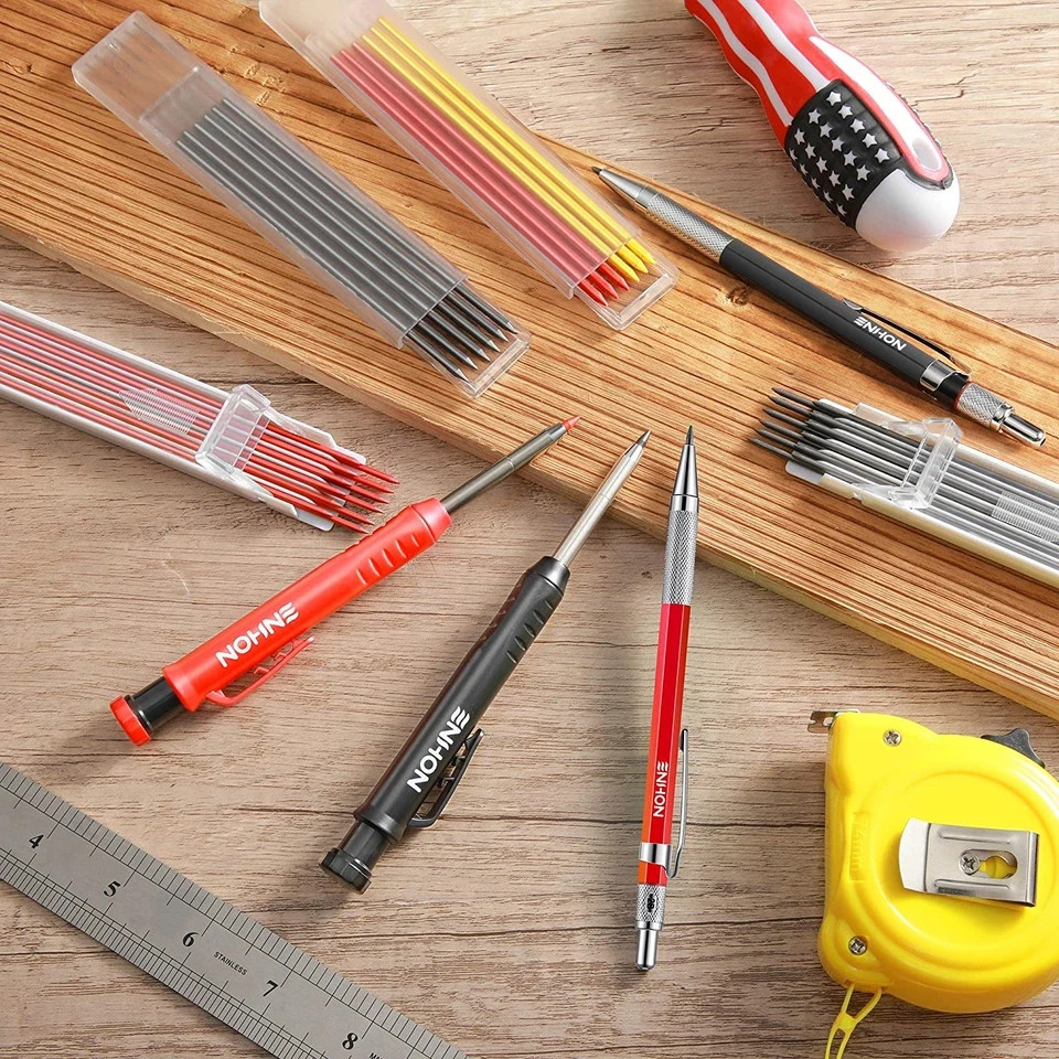 Enhon Mechanical Pencil Set with 4 Carpenter Pencils and 40 Construction Pencil