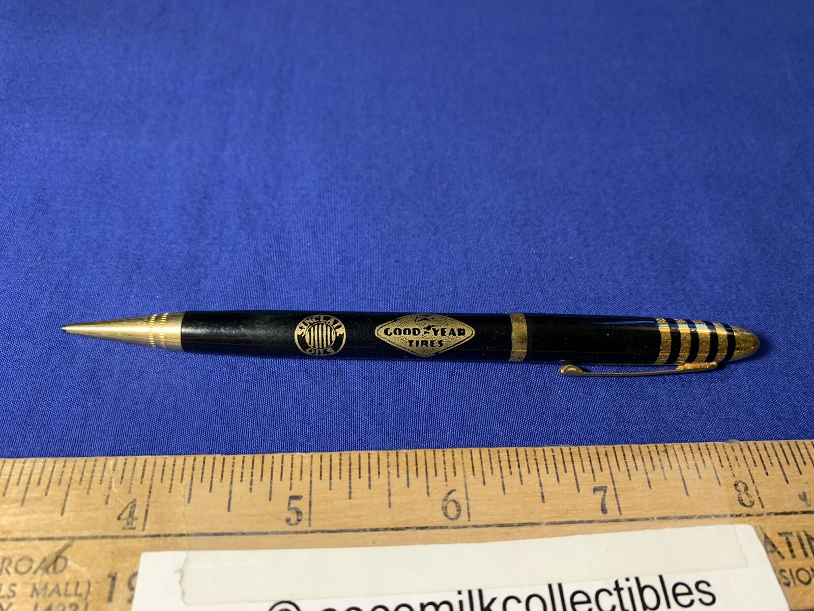 1950’s Lead Mechanical Pencil Boseck Oil Co Griswold Iowa Sinclair Oil Goodyear