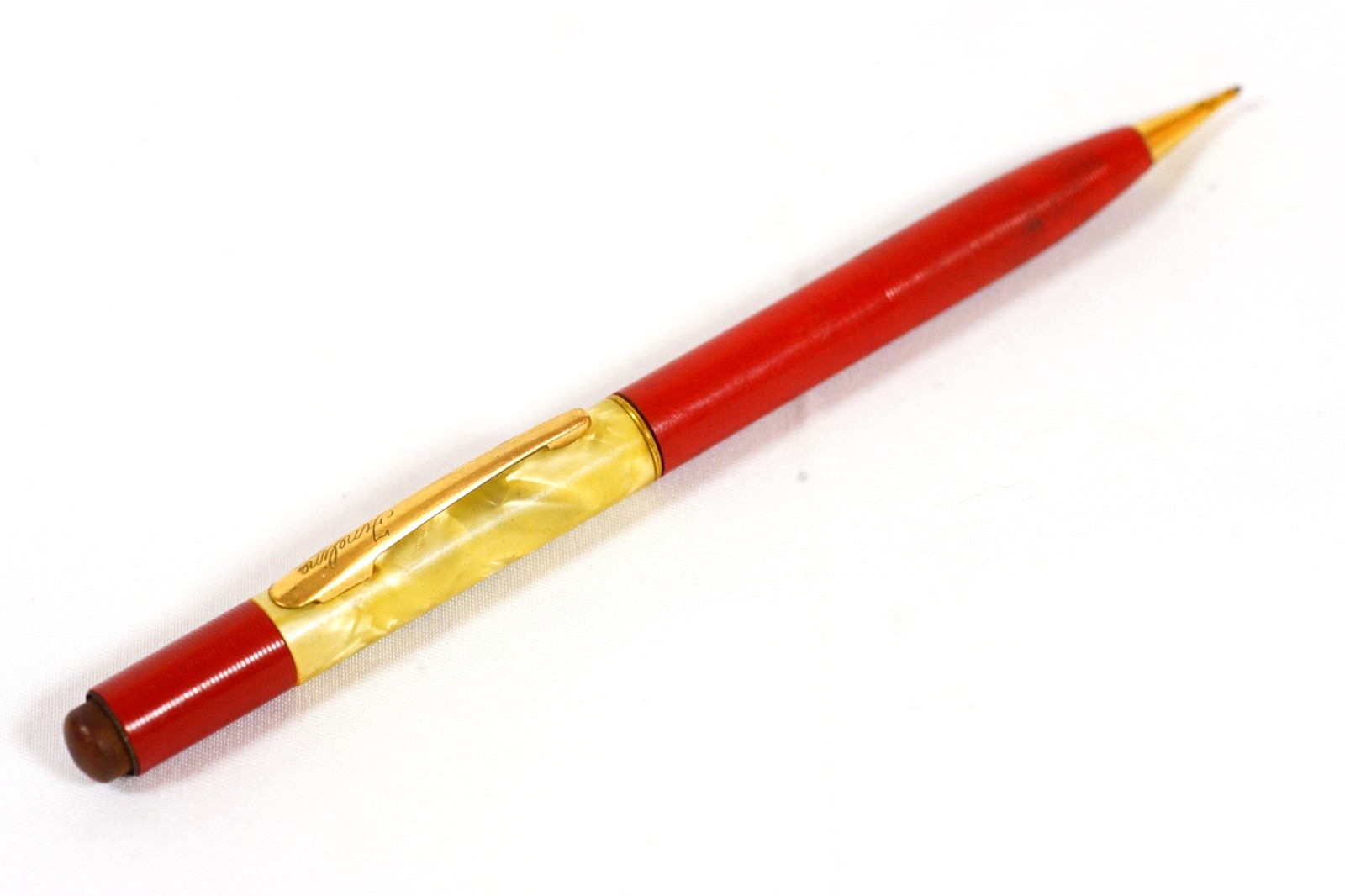 Salesman SHEAFFER’S Fineline Mechanical Pencil Red & Marbled Celluloid